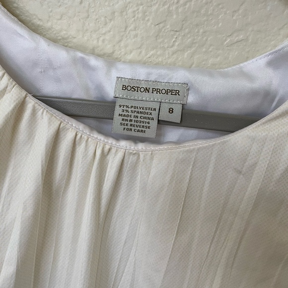 BOSTON PROPER | Ruched Sleeveless Cocktail Dress in Cream Ivory | Size 8 - Picture 5 of 10